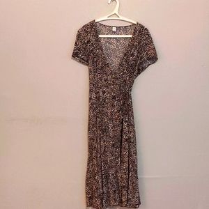 Old Navy Leopard Print Wrap Dress